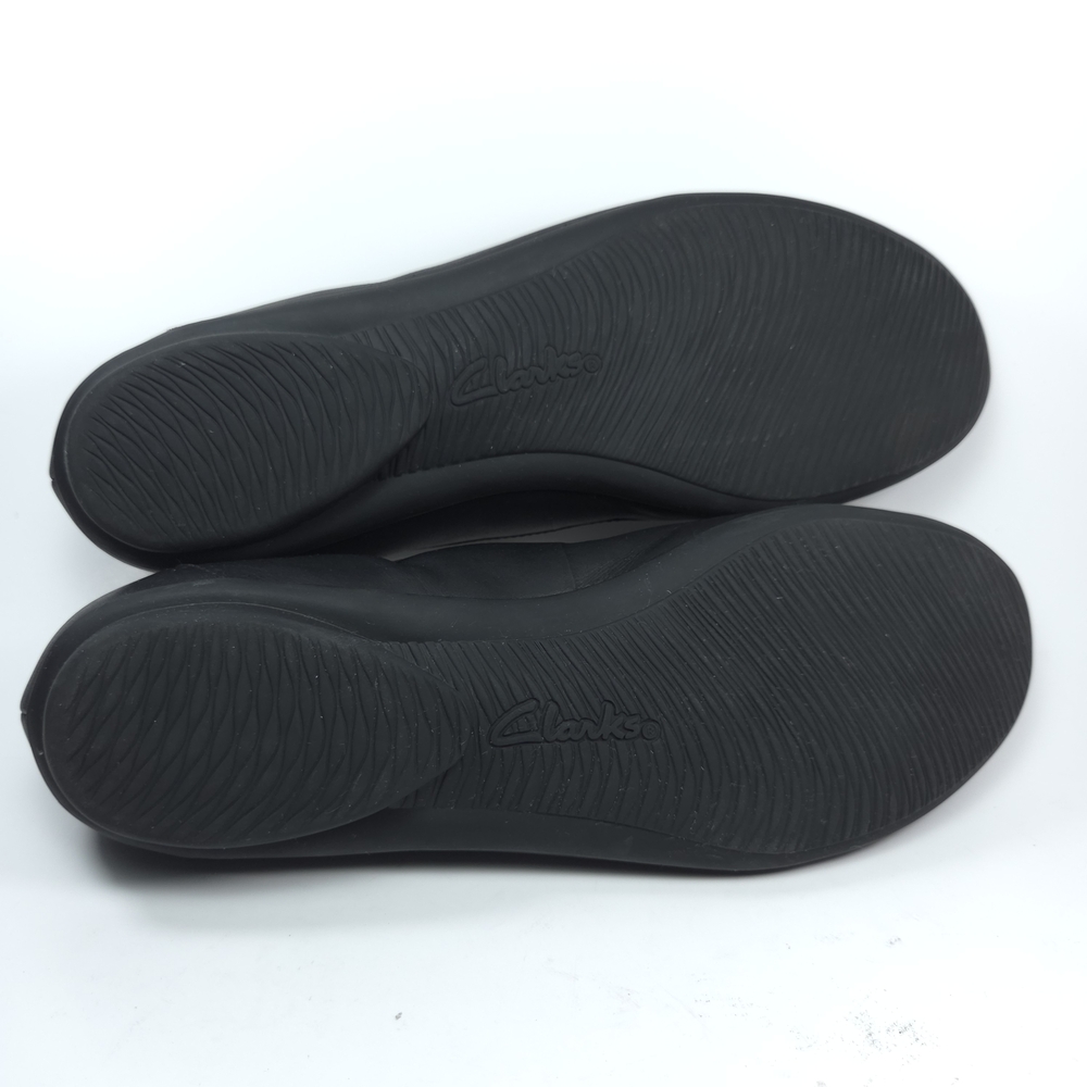 Clarks Sara Willow Black Leather Ballet Flats W 9 - Picture 9 of 14